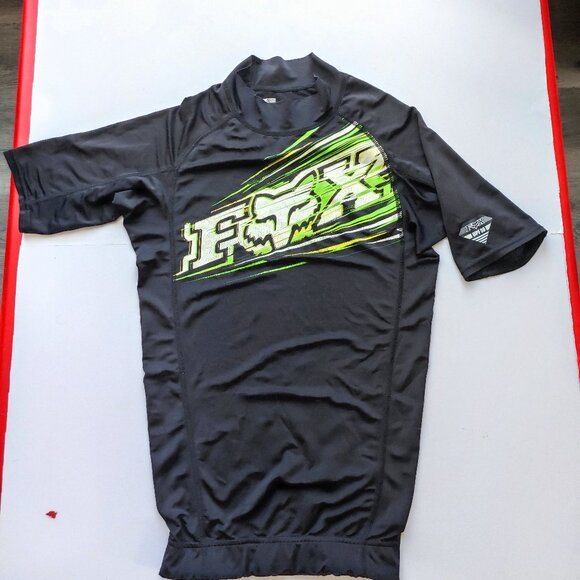 Fox rash guard boys size S black UPF 50 sun protection - Picture 1 of 8